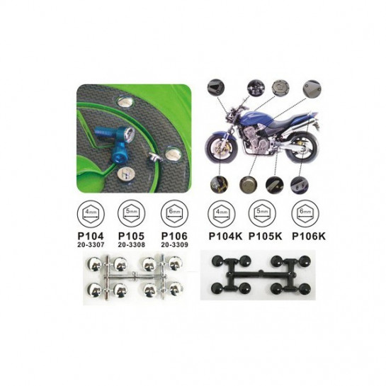 KEITI - piny do šroubů (16ks) - 4mm carbon