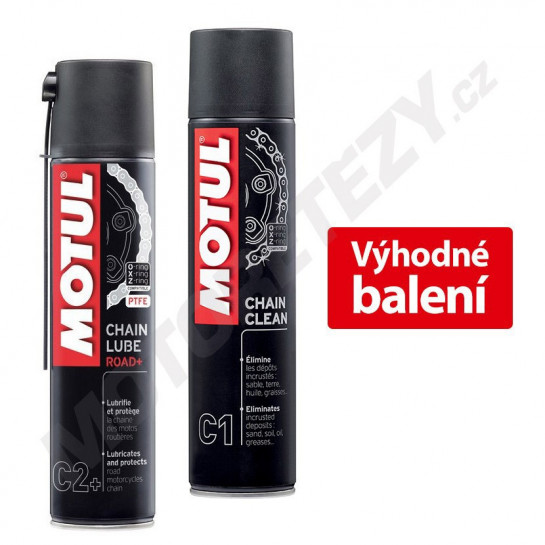 AKCE Sada MOTUL Chain Lube Road+ a Chain Clean 400ml 