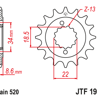 Řetězové kolečko KTM 390 Duke rok 13-22