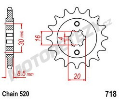 Řetězové kolečko HUSQVARNA 125 CR rok 90-94 