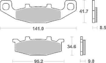 Brzdové destičky SBS zadní KAWASAKI ZR 1100 Zephyr rok 92-95 