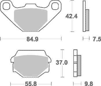 Brzdové destičky SBS zadní KAWASAKI KLE 500 rok 91-07 