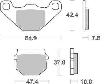 Brzdové destičky SBS přední KAWASAKI KMX 125 rok 87-02