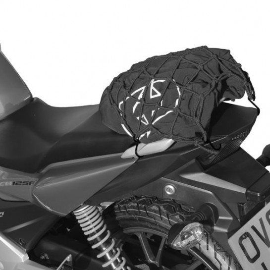 Pružná zavazadlová síť pro motocykly, OXFORD (27 x 25 cm, černá/reflexní) 