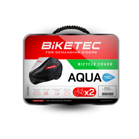 Plachta na dvě kola Aquatex, BIKETEC (černá/stříbrná)