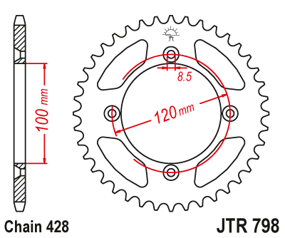 Rozeta YAMAHA YZ 85 (velká kola) rok 19-25