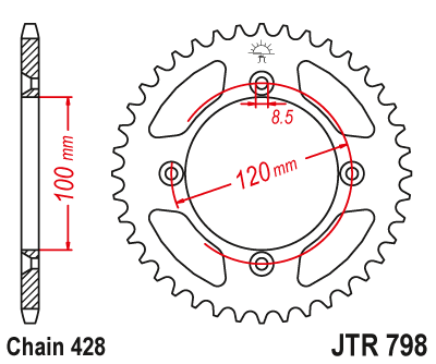 Rozeta YAMAHA YZ 85 (velká kola) rok 19-22 