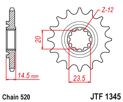 Řetězové kolečko HONDA CRF 450 L rok 19-23 