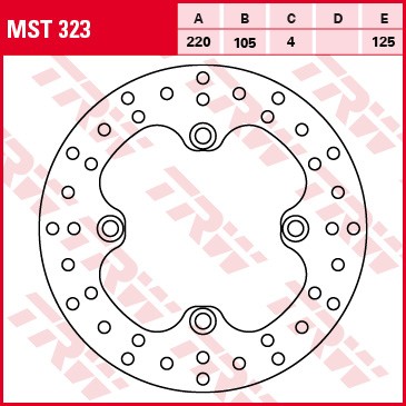 Brzdový kotouč TRW zadní HONDA CBR 125 R rok 03-17 