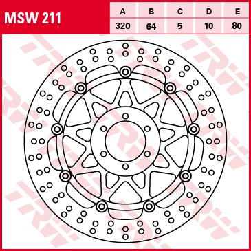 Brzdový kotouč TWR přední plovoucí DUCATI 1000 Monster S2R r...