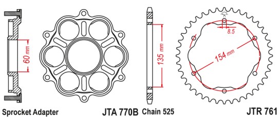 Rozeta (unašeč+věnec) DUCATI 1103 Panigale V4 rok 18-23