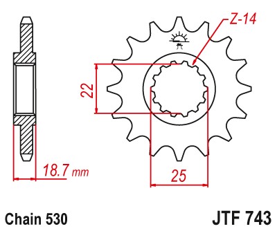 Řetězové kolečko DUCATI 1260 Multistrada rok 18-20, 20-21, 2...