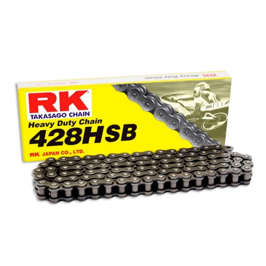 Řetěz RK 428 HSB, bezkroužkový, zesílený, černý, 124 článků