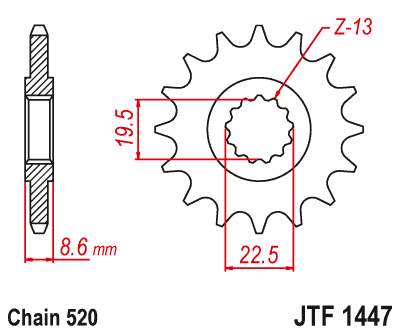 Řetězové kolečko SUZUKI GSX 250 R rok 17-23