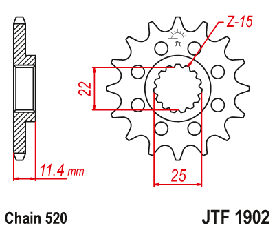Řetězové kolečko CF MOTO 800 NK rok 22-25
