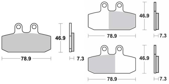 Sada brzdových destiček SBS přední APRILIA Atlantic 500 rok 02-05 