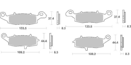 Sada brzdových destiček SBS přední SUZUKI GSF 600, S Bandit rok 00-04 