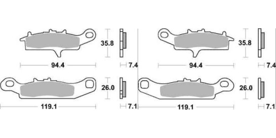 Sada brzdových destiček SBS SI přední KAWASAKI KSF 450 rok 07-15 