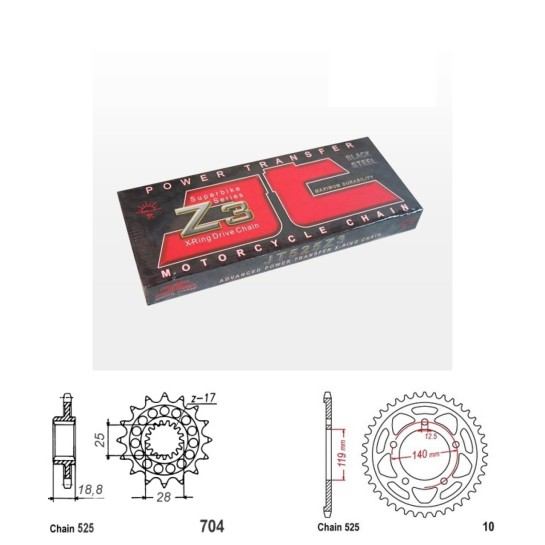 Řetězová sada JT ZX-ring BMW F 800 GS rok 24-25