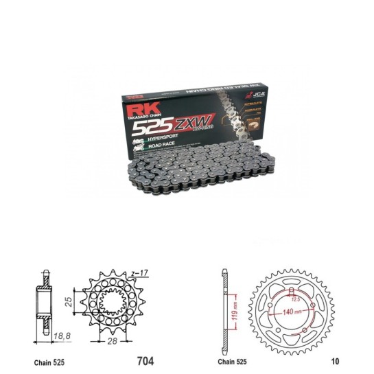 Řetězová sada RK ZW-ring BMW F 800 GS rok 24-25
