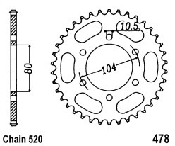 Rozeta KAWASAKI Z 750 rok 04-13 
