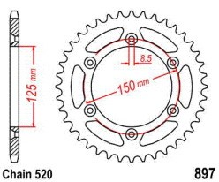 Rozeta CF MOTO 800 NK rok 22-26