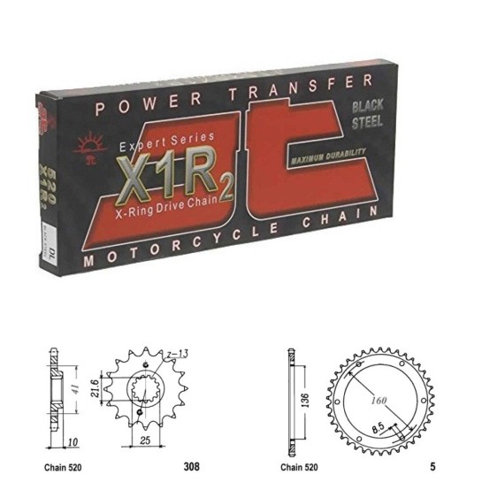 Řetězová sada JT X-ring APRILIA 650 Pegaso Trail rok 07-10 