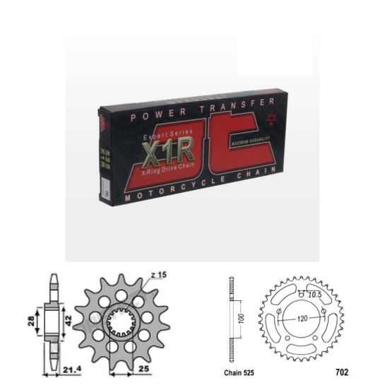 Řetězová sada JT X-ring APRILIA 750 SL Shiver rok 07-16 