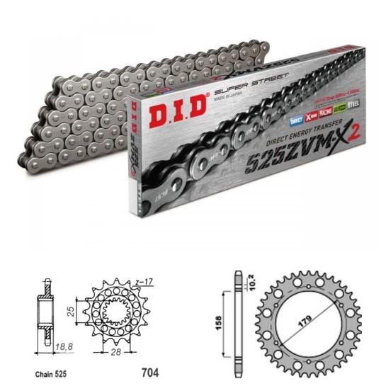 DID Řetězová sada D.I.D XX-ring APRILIA 1000 ETV Capo Nord rok 01-07 