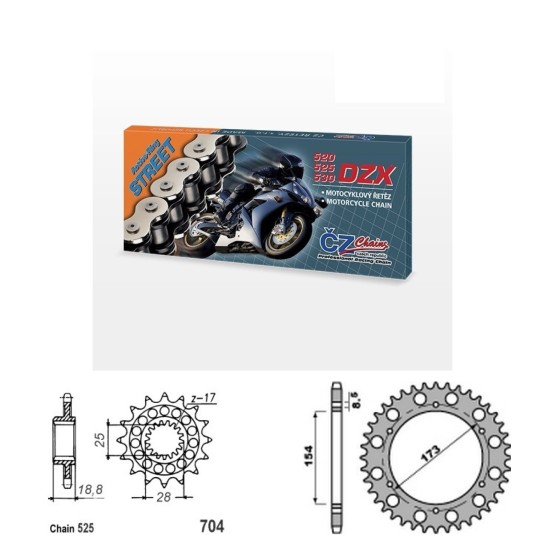 Řetězová sada s ČZ X-ring APRILIA 1000 RST Futura rok 01-04 