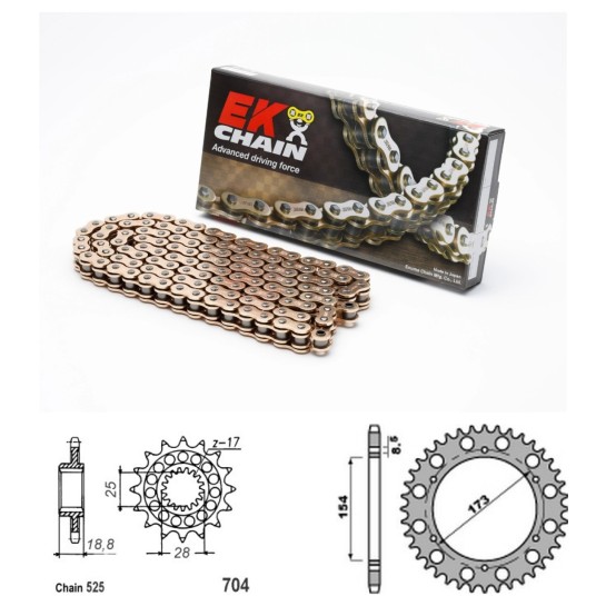 Řetězová sada EK QX-ring GOLD APRILIA 1000 RST Futura rok 01-04