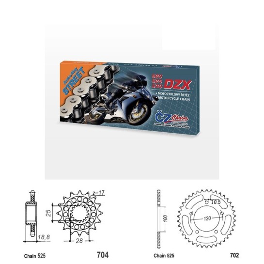 Řetězová sada s ČZ X-ring APRILIA 1000 RSV Mille R (04-09) rok 04-09 