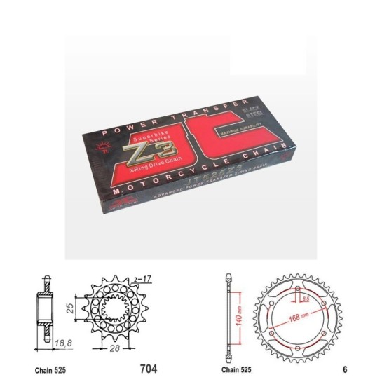 Řetězová sada JT ZX-ring BMW F 800 GS rok 08
