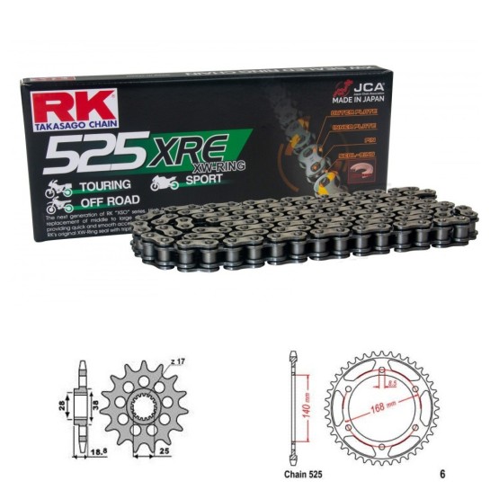 Řetězová sada RK W-ring BMW F 800 R rok 09-10