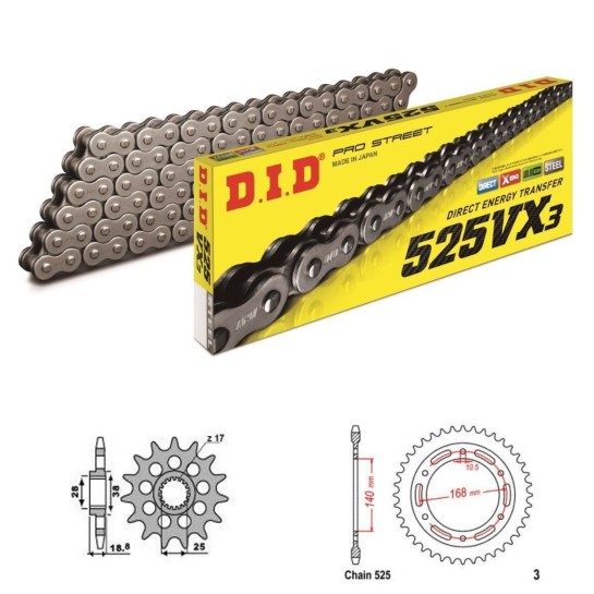 DID Řetězová sada D.I.D X-ring BMW F 800 R rok 11-14
