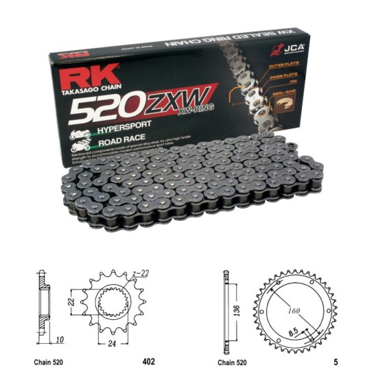 Řetězová sada RK ZW-ring BMW G 650 GS / Sertao rok 09-15 
