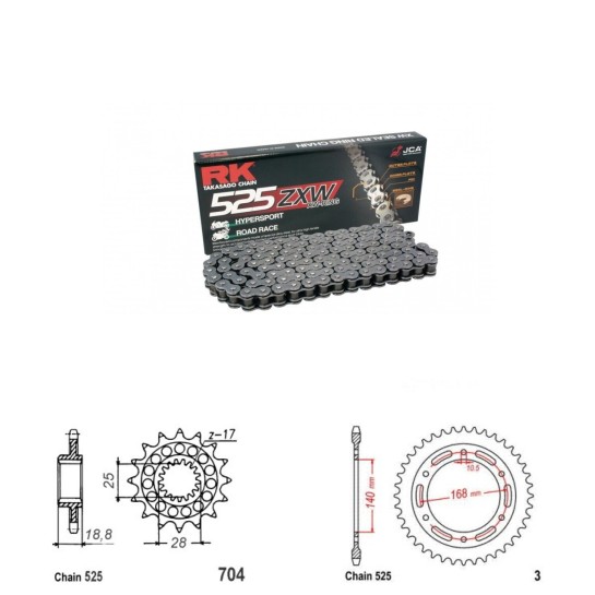 Řetězová sada RK ZW-ring BMW F 800 GS Adventurer rok 13-18 