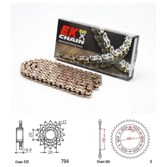 Řetězová sada EK QX-ring GOLD BMW F 800 GS Adventurer rok 13-18