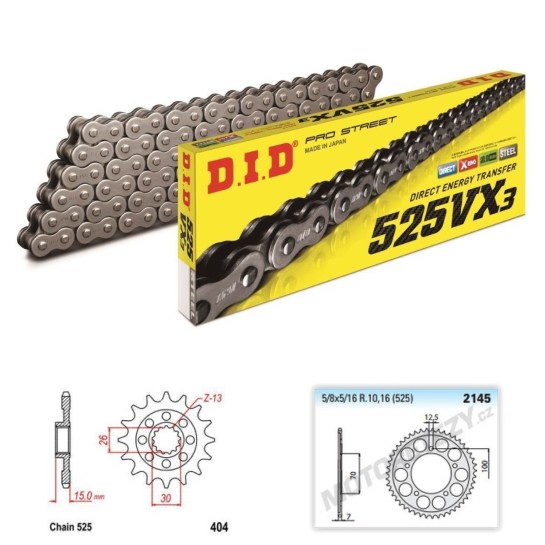 DID Řetězová sada D.I.D X-ring BMW 1000 HP4 rok 12-15