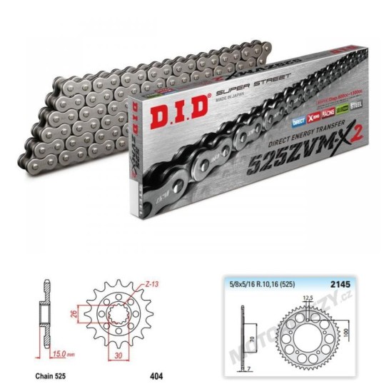 DID Řetězová sada D.I.D XX-ring BMW 1000 HP4 rok 12-15