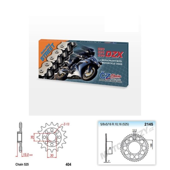 Řetězová sada s ČZ X-ring BMW 1000 HP4 rok 12-15