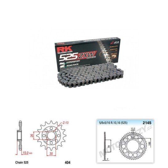 Řetězová sada RK ZW-ring BMW 1000 HP4 rok 12-15