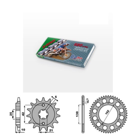 Řetězová sada s ČZ O-ring CAGIVA 500 Canyon rok 99-01 