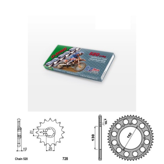 Řetězová sada s ČZ O-ring CAGIVA 600 Canyon rok 96-99