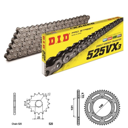 DID Řetězová sada D.I.D X-ring CAGIVA 650 Raptor / V-Raptor ...