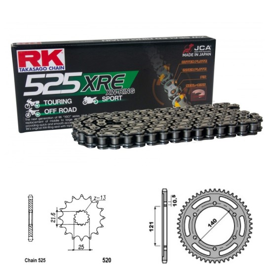 Řetězová sada RK W-ring CAGIVA 650 Raptor / V-Raptor rok 01-06 