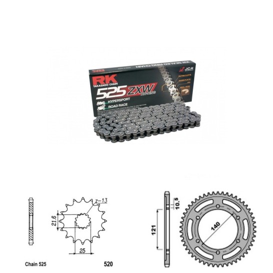 Řetězová sada RK ZW-ring CAGIVA 650 Raptor / V-Raptor rok 01-06 