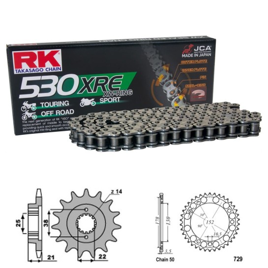 Řetězová sada RK W-ring CAGIVA 900 Elefant IE rok 93-97