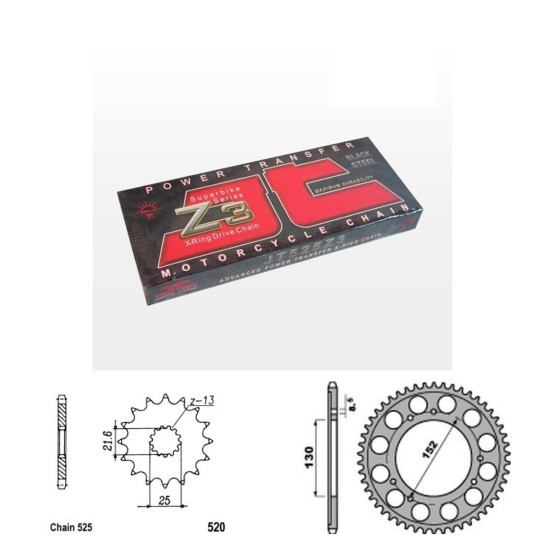 Řetězová sada JT ZX-ring CAGIVA 1000 Navigator rok 01-04 