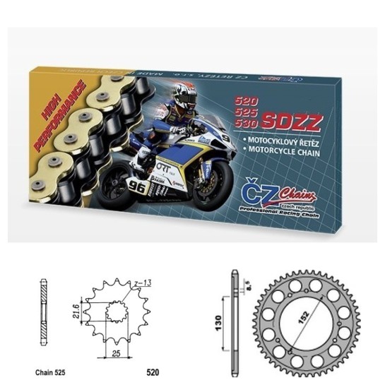 Řetězová sada s ČZ HX-ring Silver CAGIVA 1000 Navigator rok ...